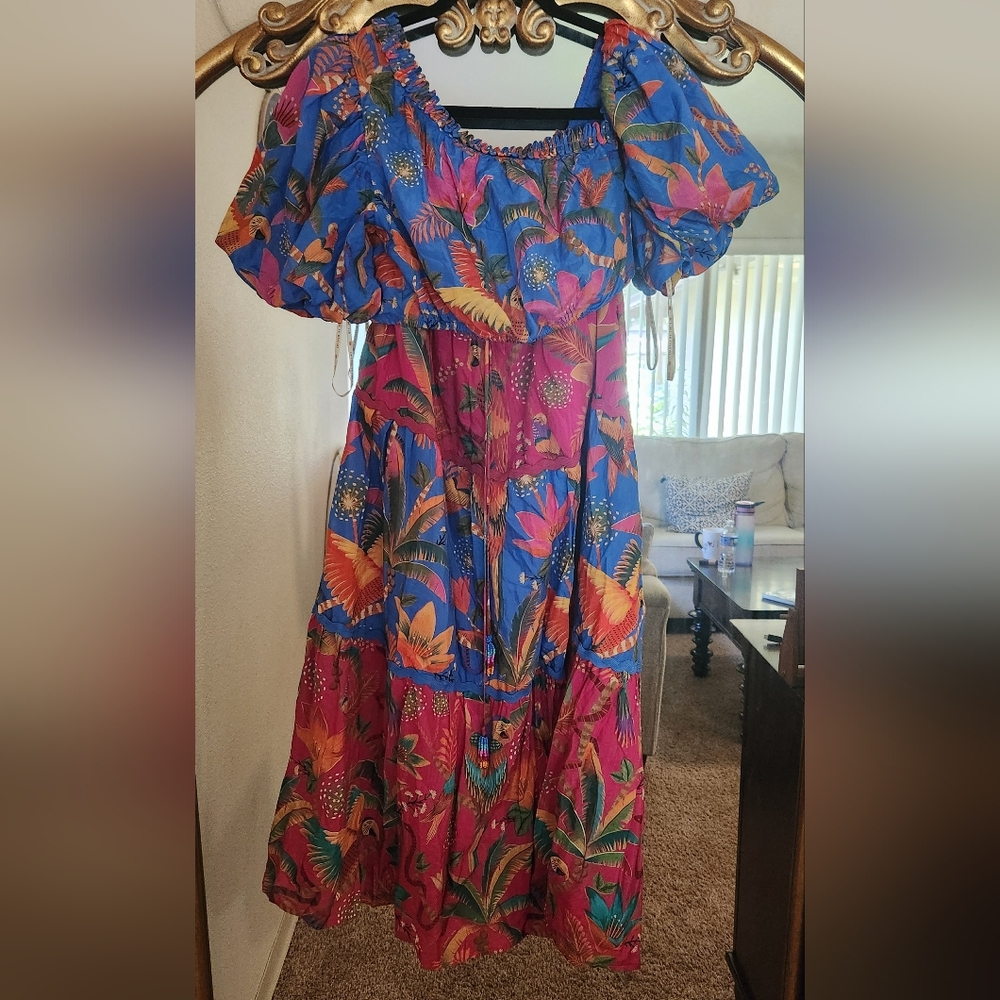 Farm Rio macaw party Top (M) and Skirt (L) set - Picture 3 of 8
